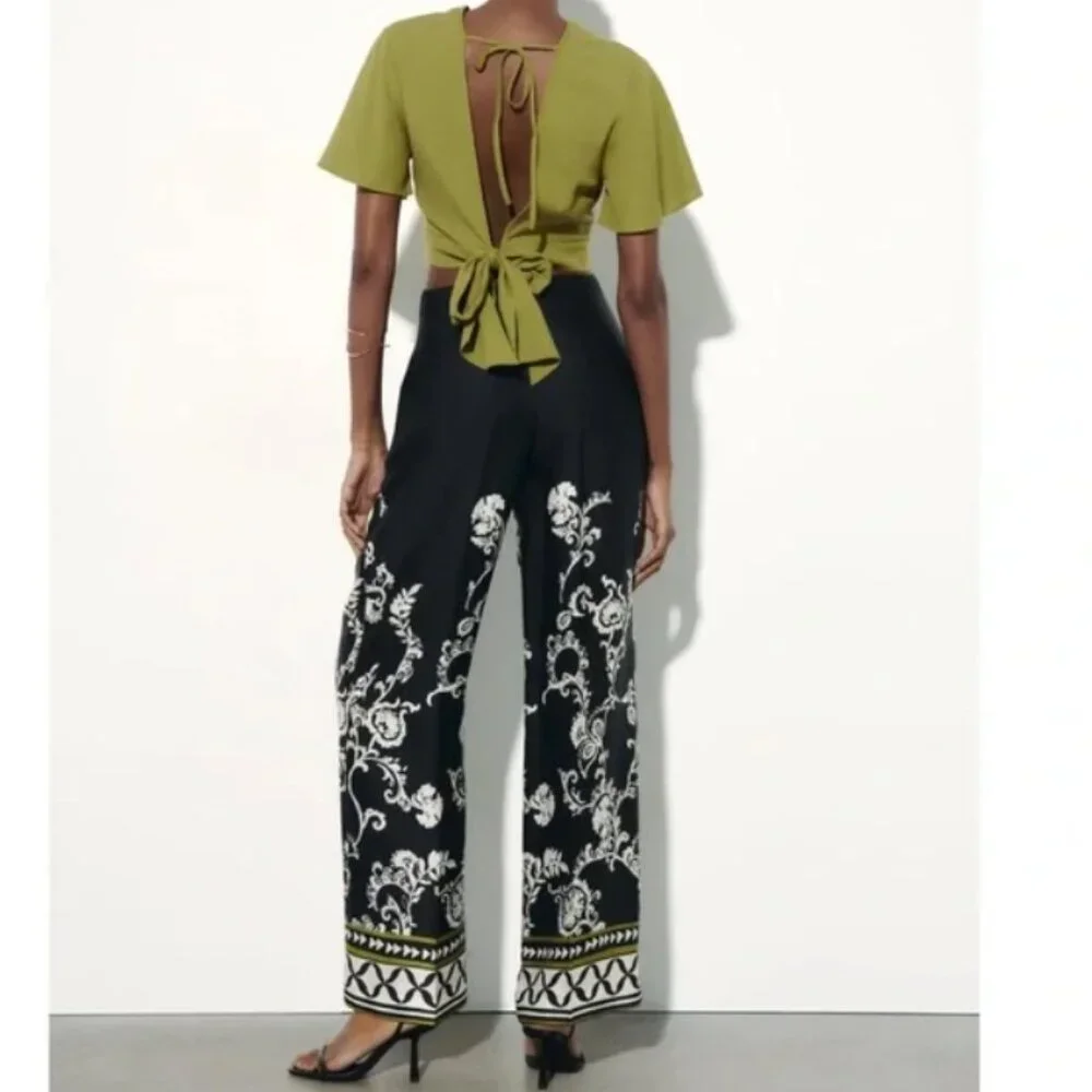 Zara high waisted wide leg pants